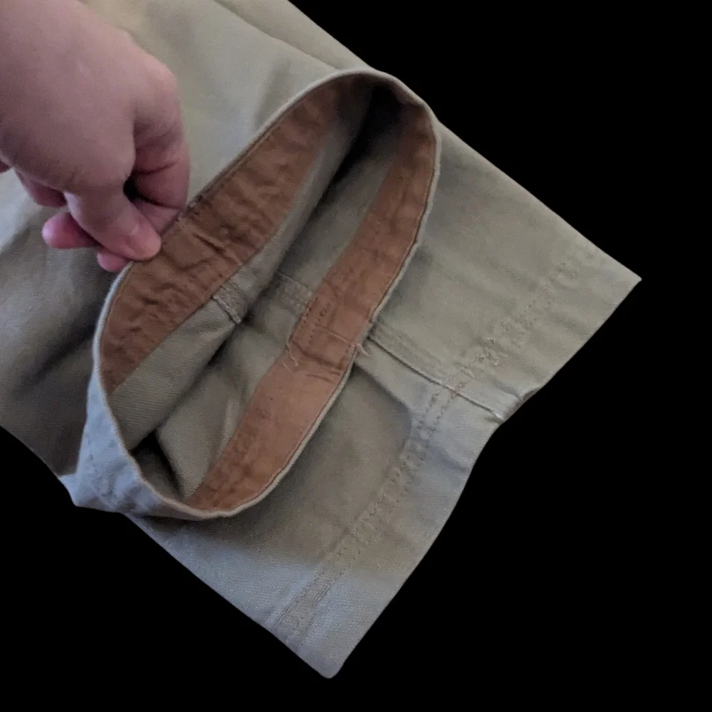Duluth Dessert Khaki Tan Fire Hose Relaxed Fit Cotton Cargo Pants Men's 36x34